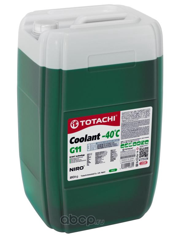 Охлаждающая жидкость TOTACHI NIRO COOLANT   Green   -40C   G11     20кг